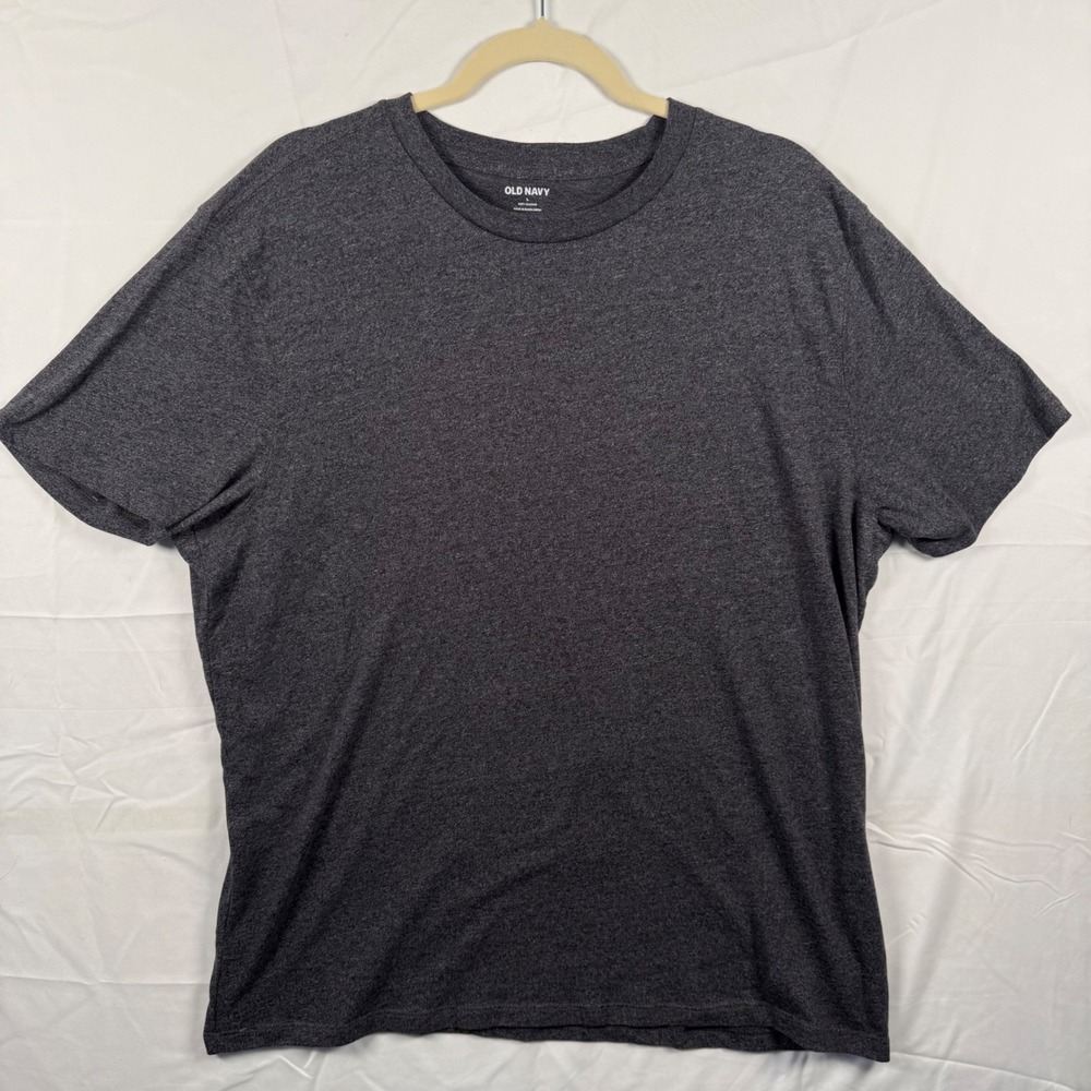 Old Navy Mens Large T-Shirt Dark Gray Soft Washed Heathered Basic Tee Normcore